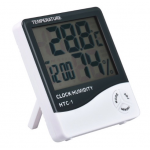 HR0448 HTC-1 LCD Digital Temperature Humidity Moisture Meter with clock 